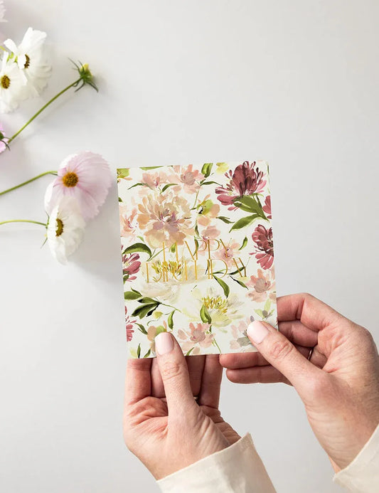 Happy Birthday (Tree Peonies) by Bespoke Letterpress