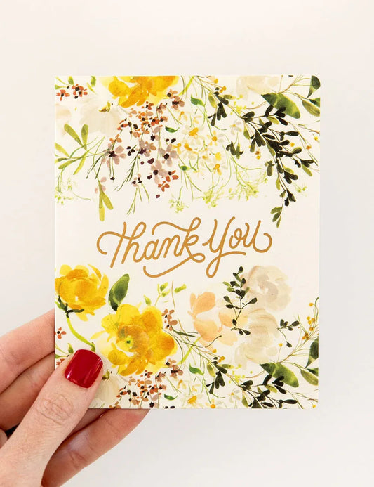 Thank You - Yellow Rannunculus by Bespoke Letterpress